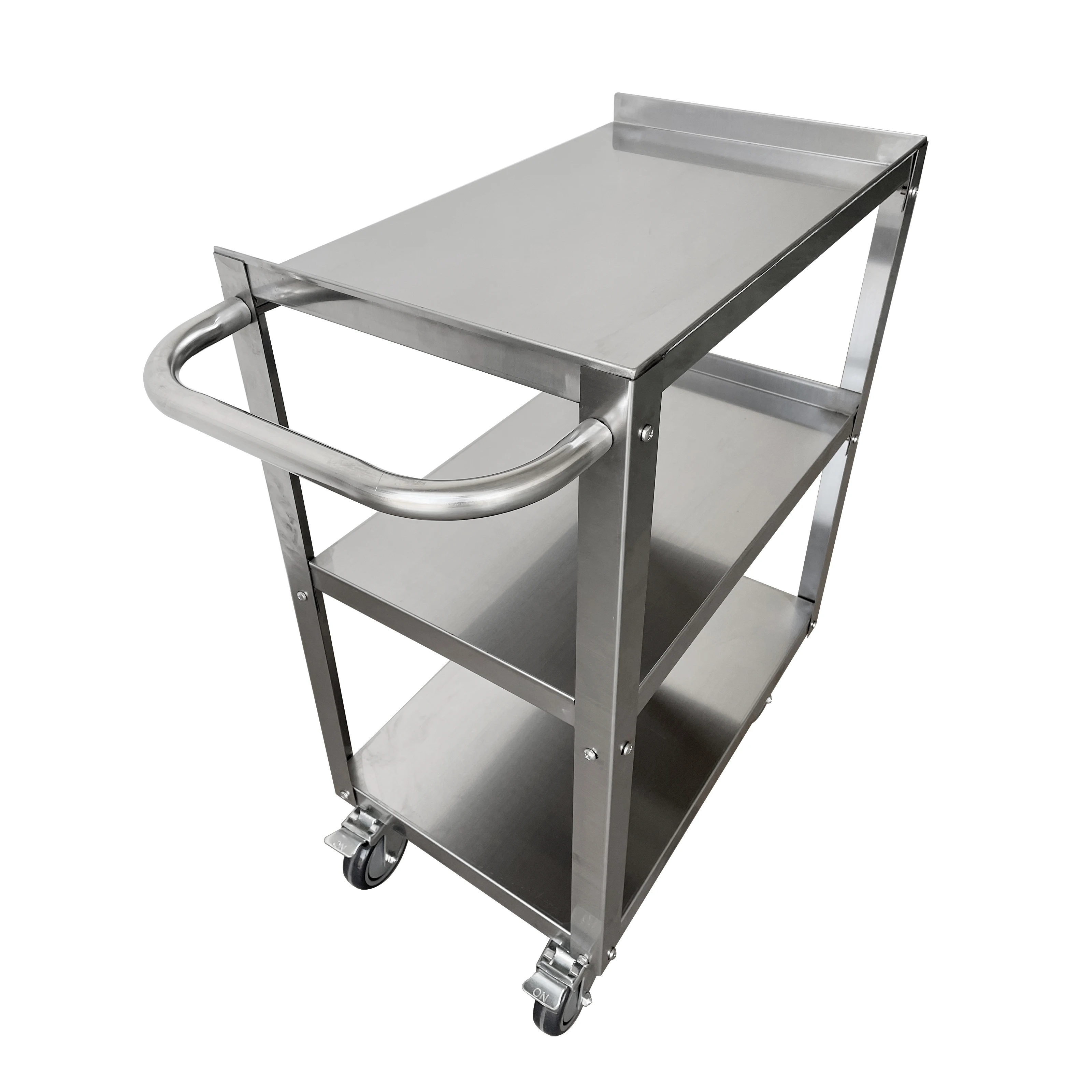 Jincheng High quality Food and Beverage Solid Stainless steel 3 Tiers Commercial Customised Kitchen Trolley Utility cart
