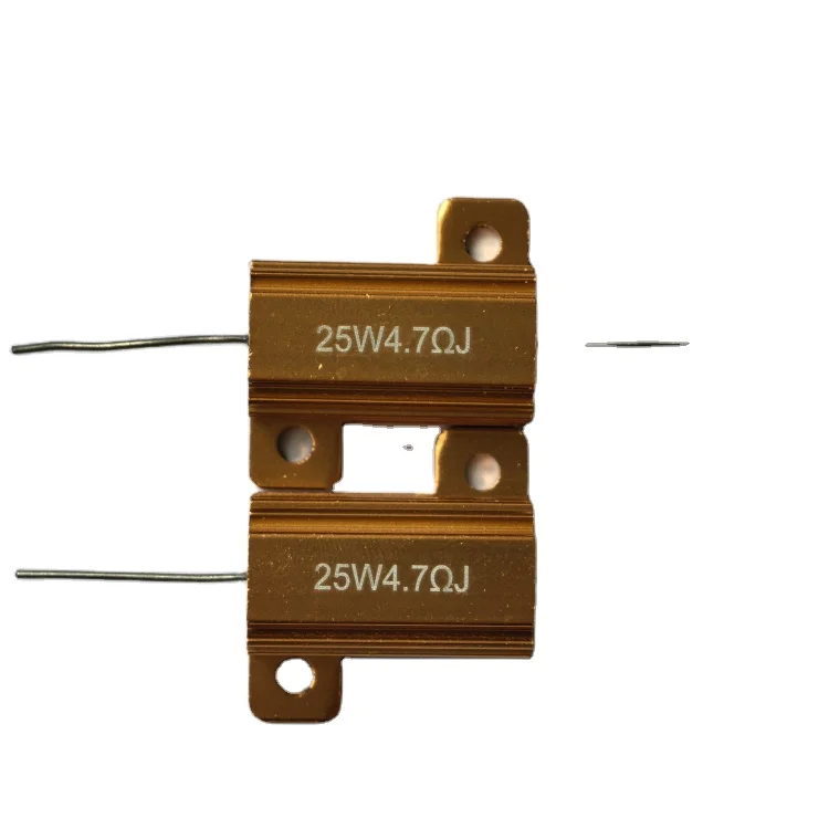 100W  Gold Aluminum  High Power  Resistor  Housed Wirewound Resistor  used in the inverter stage audio and equipment industry