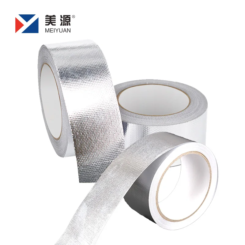 Pipeline Connection Leak Air Conditioning Ducting System Reinforced Fiberglass Silver Aluminum Foil Glass Cloth Adhesive tape