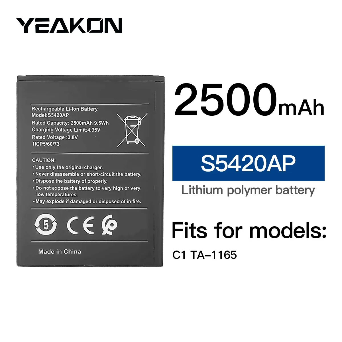 Original mobile phone battery replacement S5420AP for Nokia C1 TA-1165 3.8V 2500mAh battery