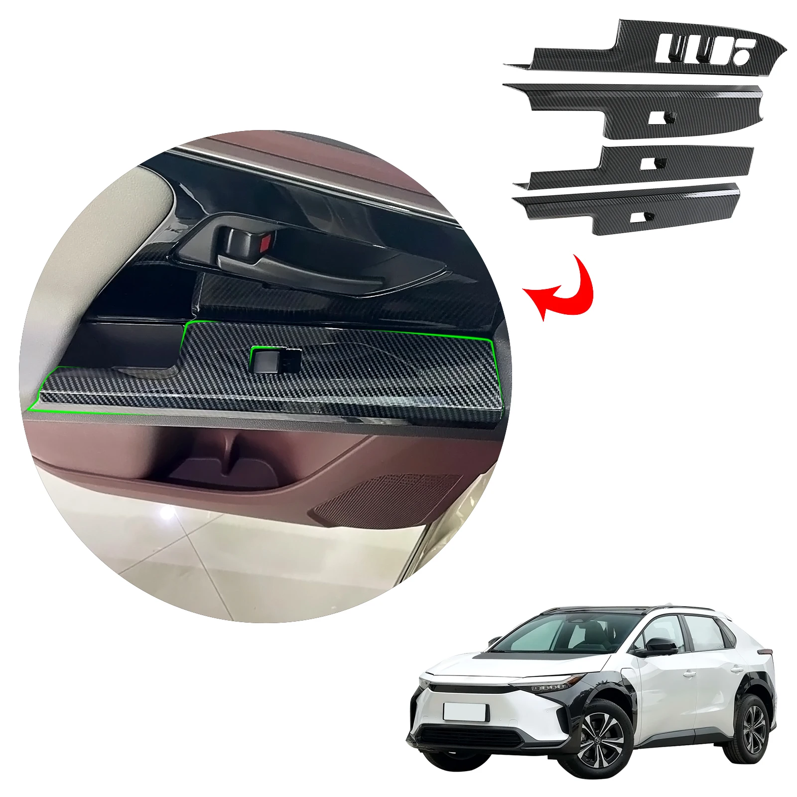 Аксессуары для автомобиля аксессуары салона чехлы окон очки подъема выключатель комплект кузова TOYOTA BZ4X 2022