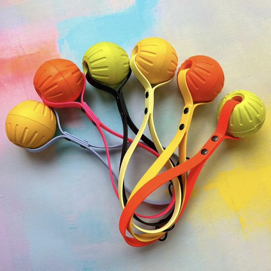 Training Pet Chew Toy Bite Pull Interactive EVA Floating Foam Waterproof Easy Clean Dog Toys Ball Tug Toy with PVC Handle