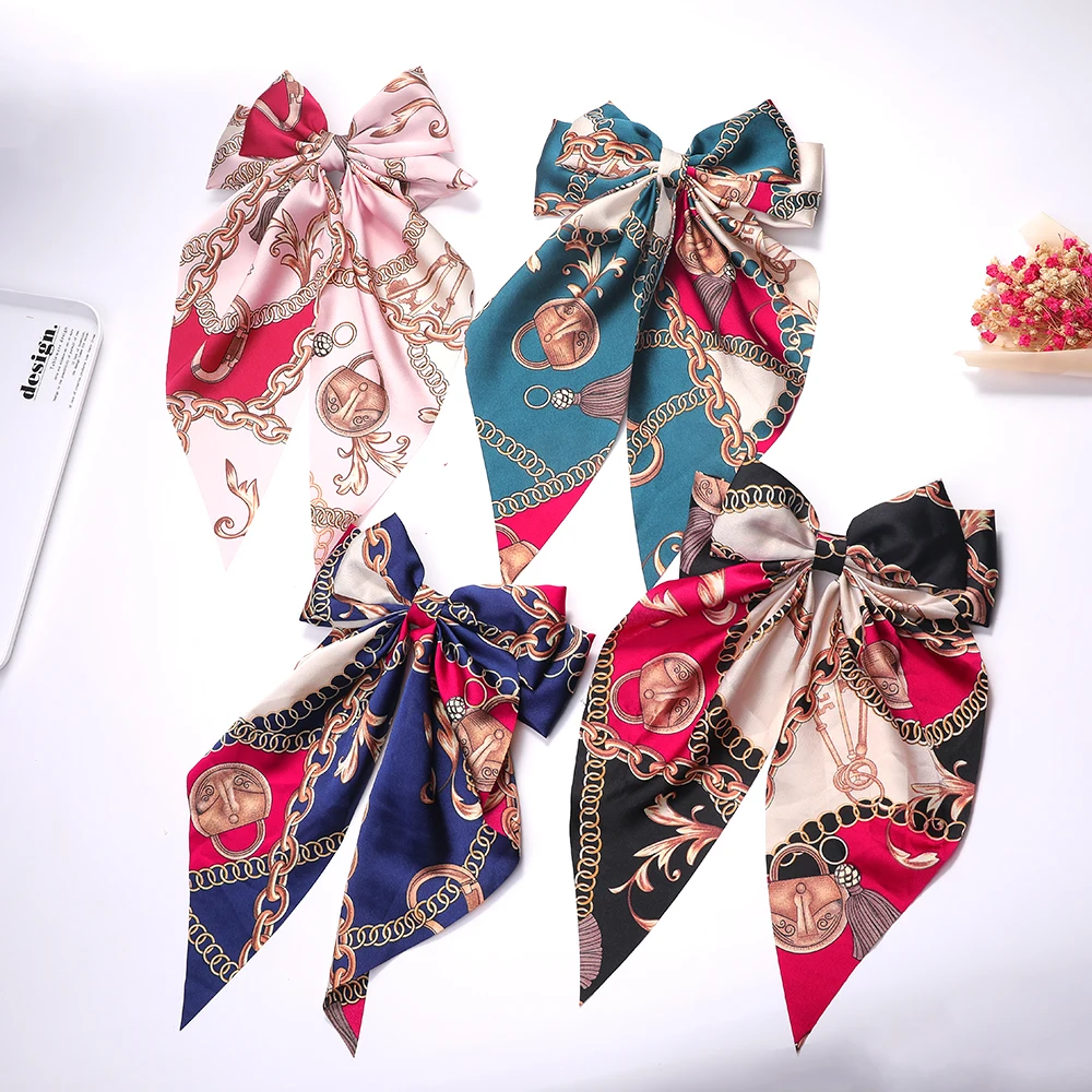 Korean Style Girl Pearl Hair Accessories Hairpin Printing Bow Ribbon Alligator Hair Clip Multiple Styles Wholesale