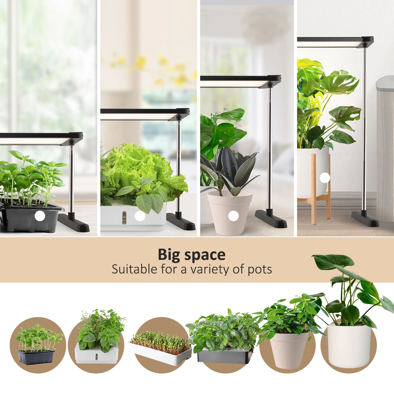 DIY Indoor Plant Stand Grow Light Shelf Easy Install Light Spectrum for Flowering Plants