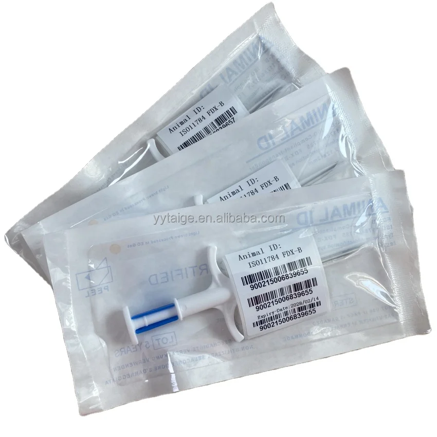 ISO 11784/11785 Animals microchip ID Fdx-B Em4305 134.2kHz RFID Glass Tags Microchip for Pets microchip for cat and dog.