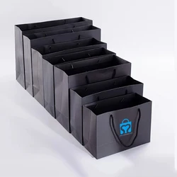 Custom clothing shoes cosmetics Shopping gift jewelry paper luxury packaging paper gift bags with handle your own logo