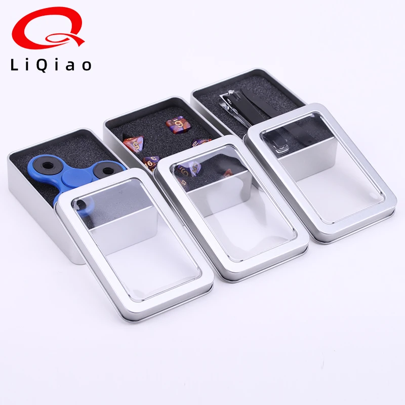 Windowed  Tampons Packing Tin Box Square Metal Gift Box Custom Chocolate Gift Boxes