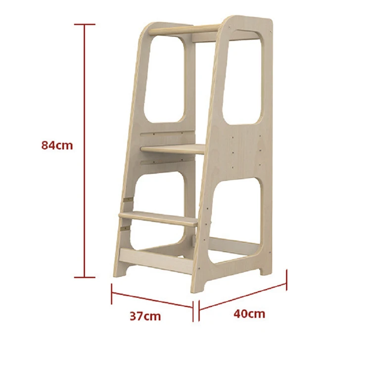 Kids Montessori Furniture Kitchen Helper Step With Children Stool Adjustable Wood Foldable Learning Tower