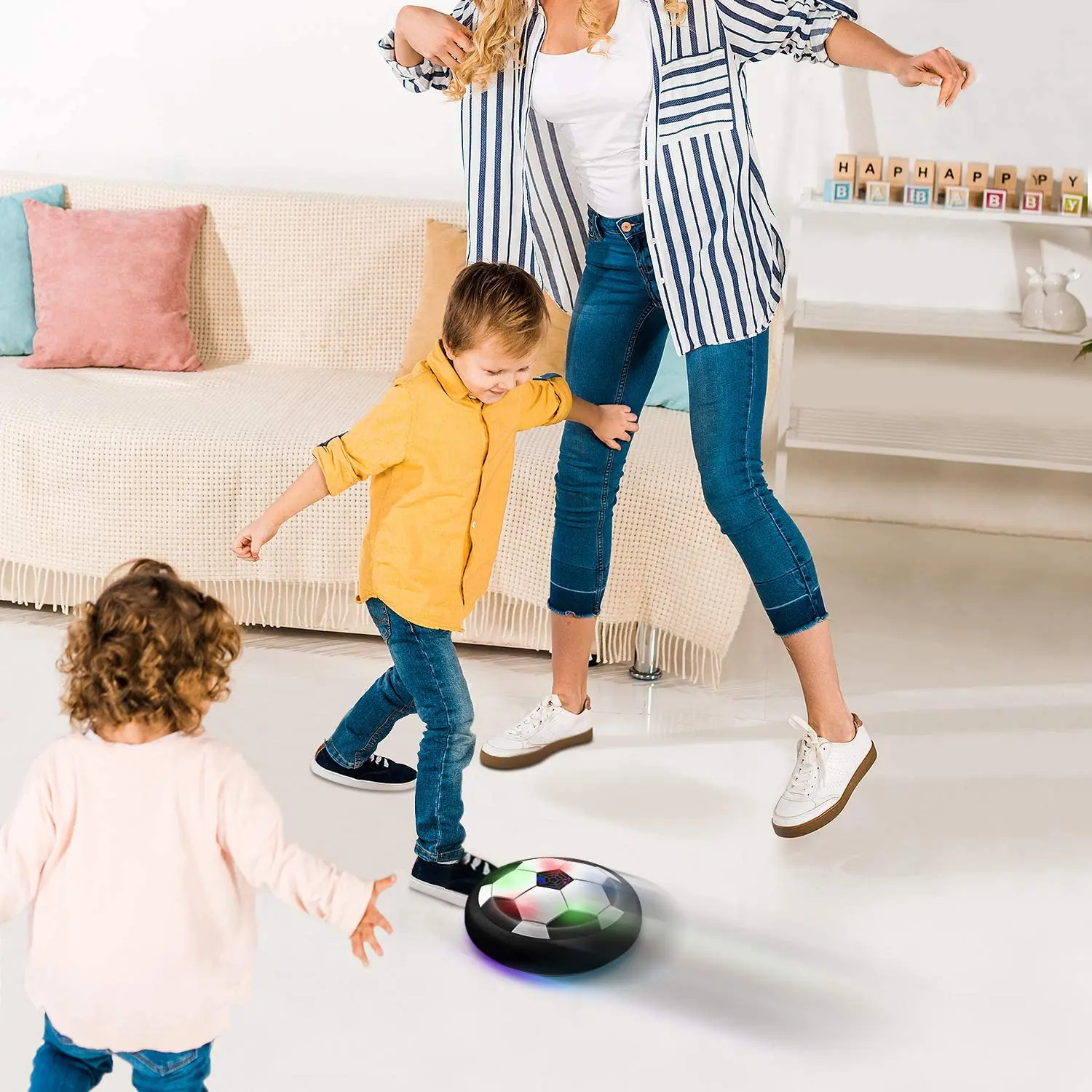 Indoor LED Floating Hoverball Electronic Football Hover Football Soccer Toys with Light Football Soccer Players Toys for Kids