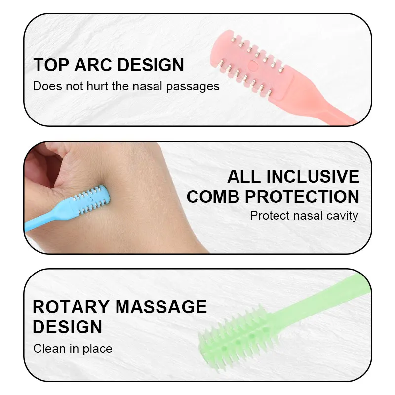 2 in 1 Ear Nose Hair Knife 360 Degree Rotation Shaving Double Sided Comb Nostril Cleaner Portable Nasal Hair Trimmer