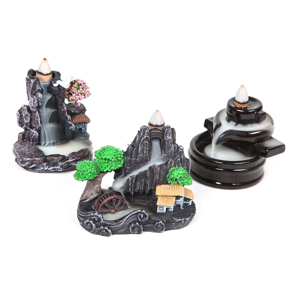 wholesale New Domestic indoor resin backflow incense burner  Indoor landscape incense burner