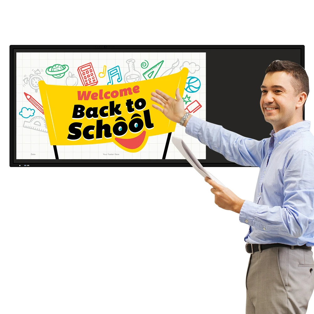 77-94 Inch Dual OS Interactive Boards Blackboard Touch Screen Display with Touch Panel for School and University Education