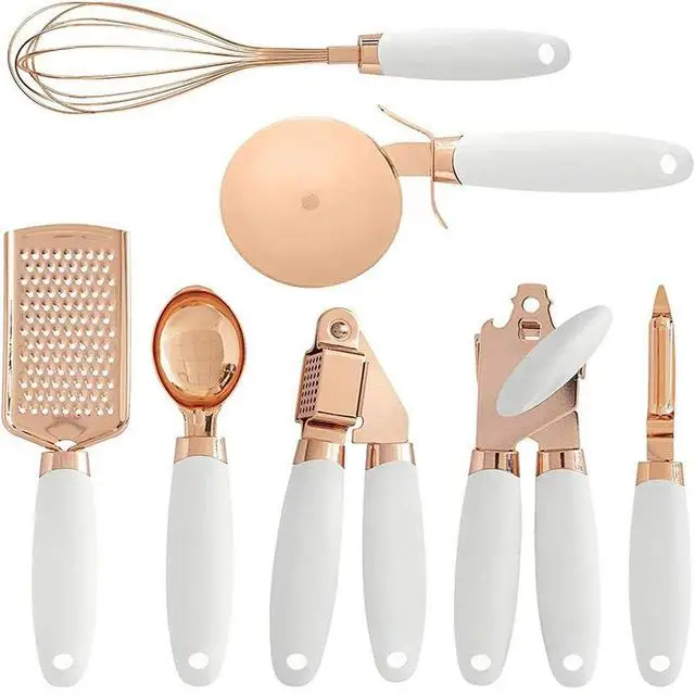 7 Pcs Kitchenware Set Stainless Steel Copper Coated Stainless Steel Utensils With Handles Kitchen Gadget Utensils Cake  Tool