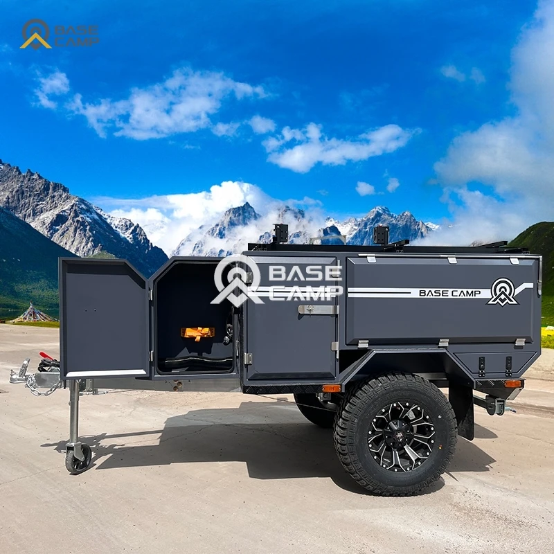 Gym Shell Hybrid Offroad Side Opening 4x4 Off-road Caravan Camper Trailer for Sale