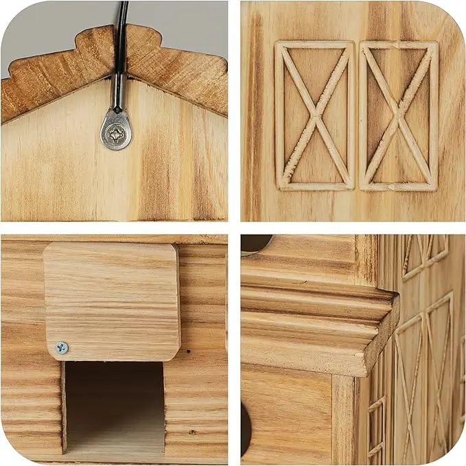 6 Hole Outdoor Bird House - Room for 6 Bird Families - Bluebird, Finch, Cardinals Hanging Bird Houses for Garden & Yard