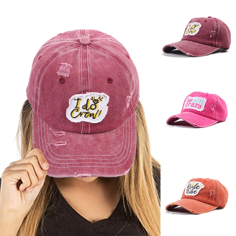 High quality custom embroidery trucker hats men baseball cap custom logo patch classic washed hat distressed frayed sun hat