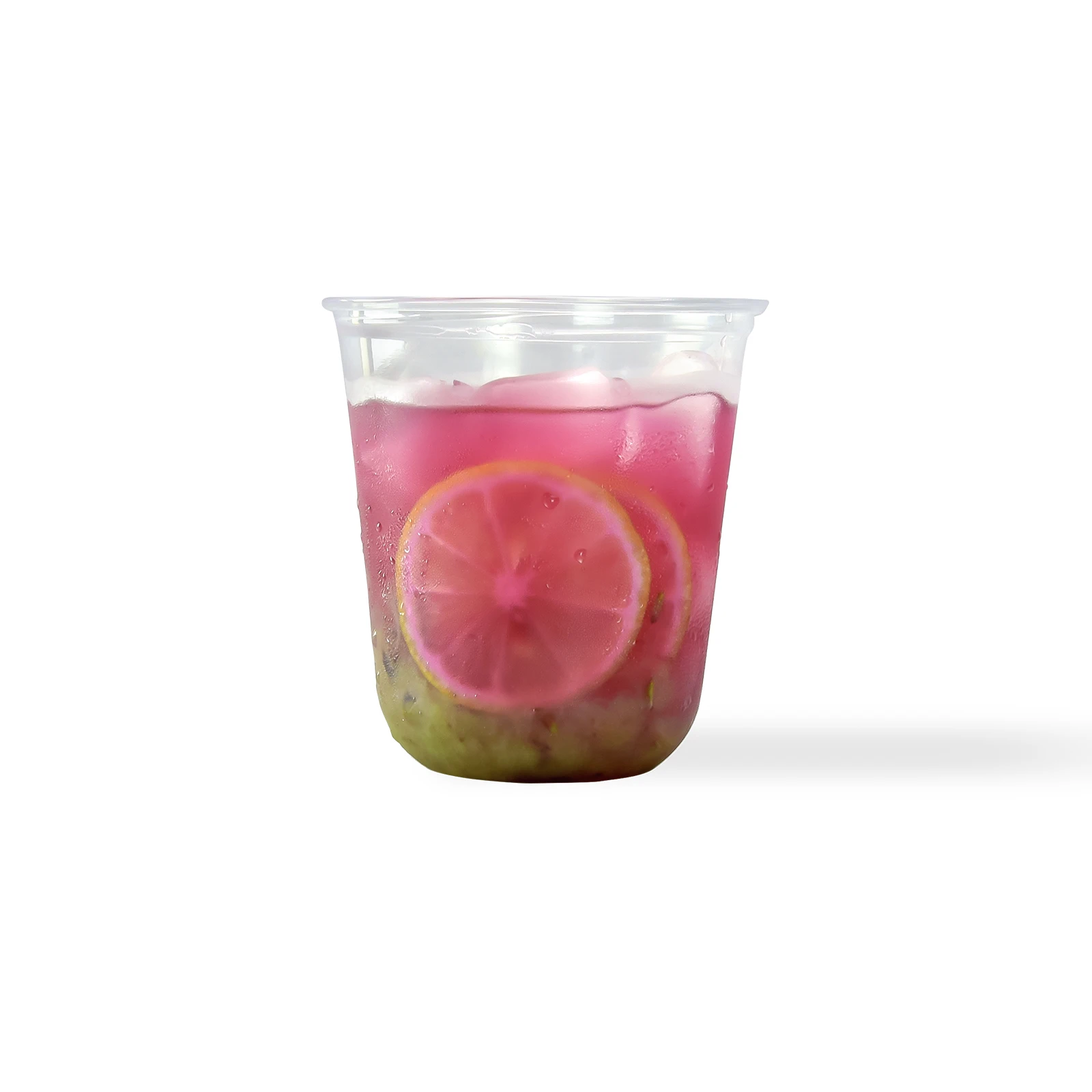 400ml 14oz U shaped pet cold drink with dome flat lid juice ice cream plastic coffee cups