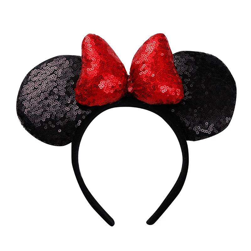 Happy Birthday Party Headpiece Cartoon Mouse Big Wave Point Ear Hair Band Bow Mickey Headband