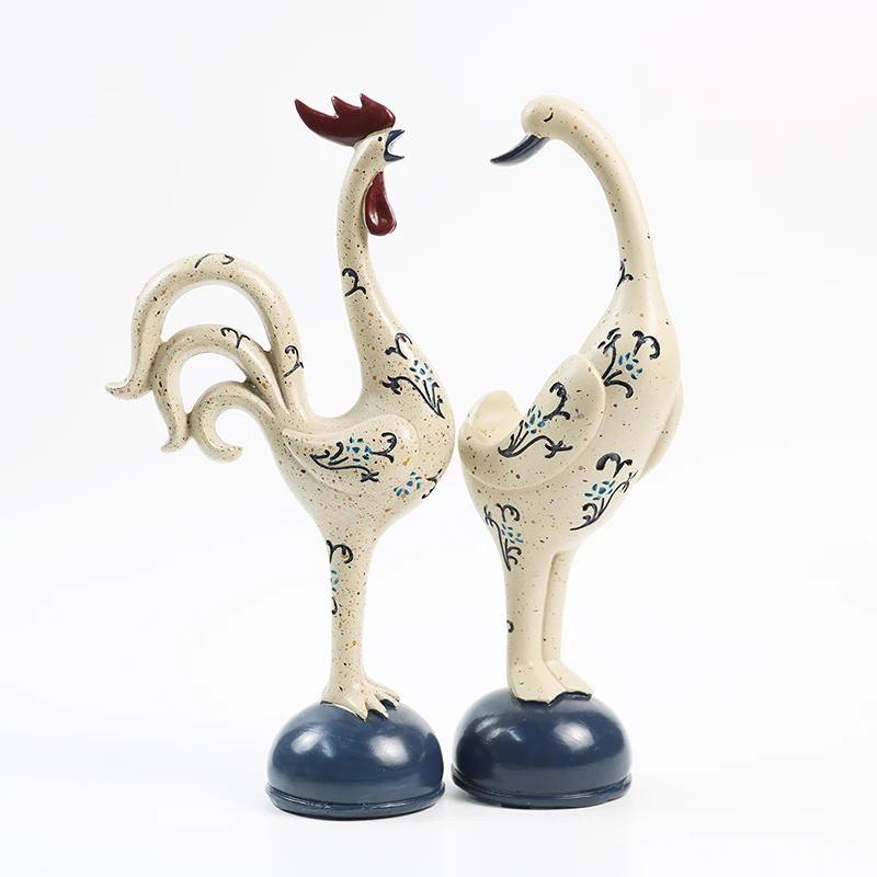 Ремесла из смолы курица и утка Креативный дизайн для ретро стиля домашнее украшение абстрактное искусство