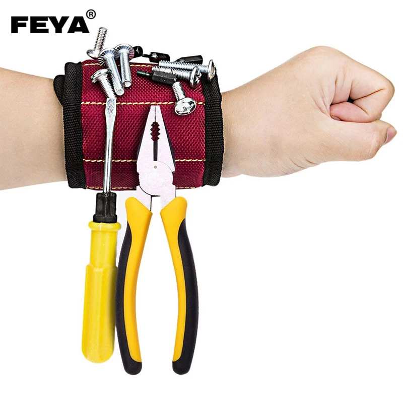 Adjustable Strong Magnetic Wristband 3 Rows Wrist Band For Holding Screws Nails Drill Bits And Small Tools Bracelet