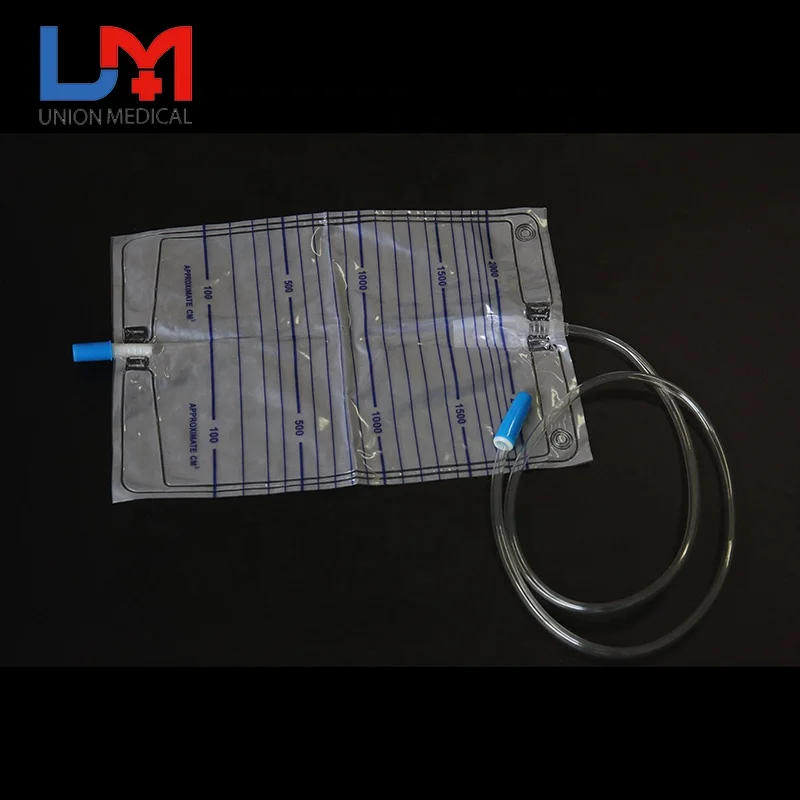 Hot sale China manufacturer largest size urine drainage bags with push-pull valve
