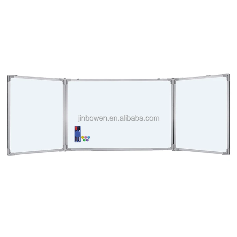 KBW 3-Fold Presentation Board Wall mount Aluminum Frame Three-element Folding Magnetic Whiteboard For School Classroom Teaching