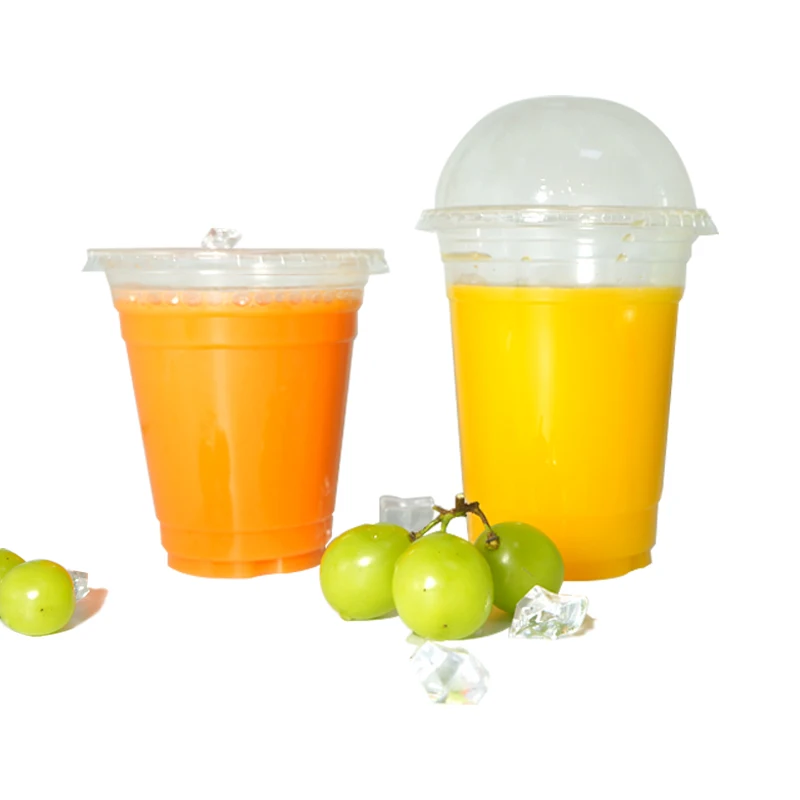 
Disposable Blister Clear Pet Cups Milkshake Boba Milk Tea Juice Cup With Custom Logo 
