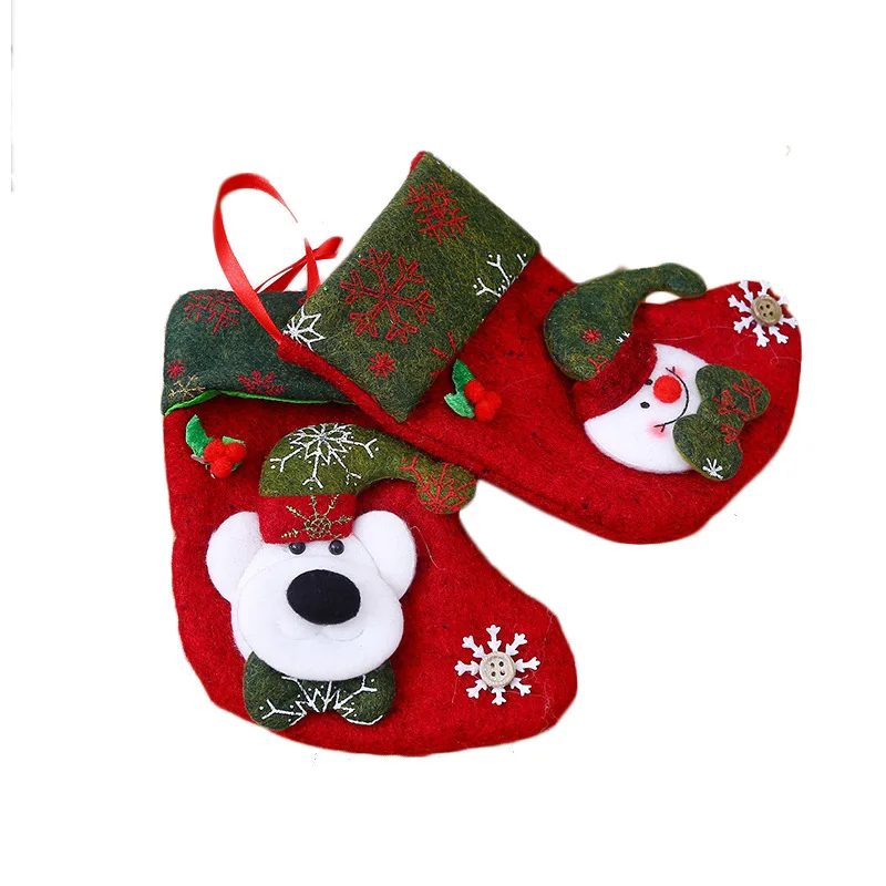 2023 Hot Product Wholesale Cute Thickening Ancient Christmas Stocking Christmas Tree Ornaments Small Size Christmas Socks