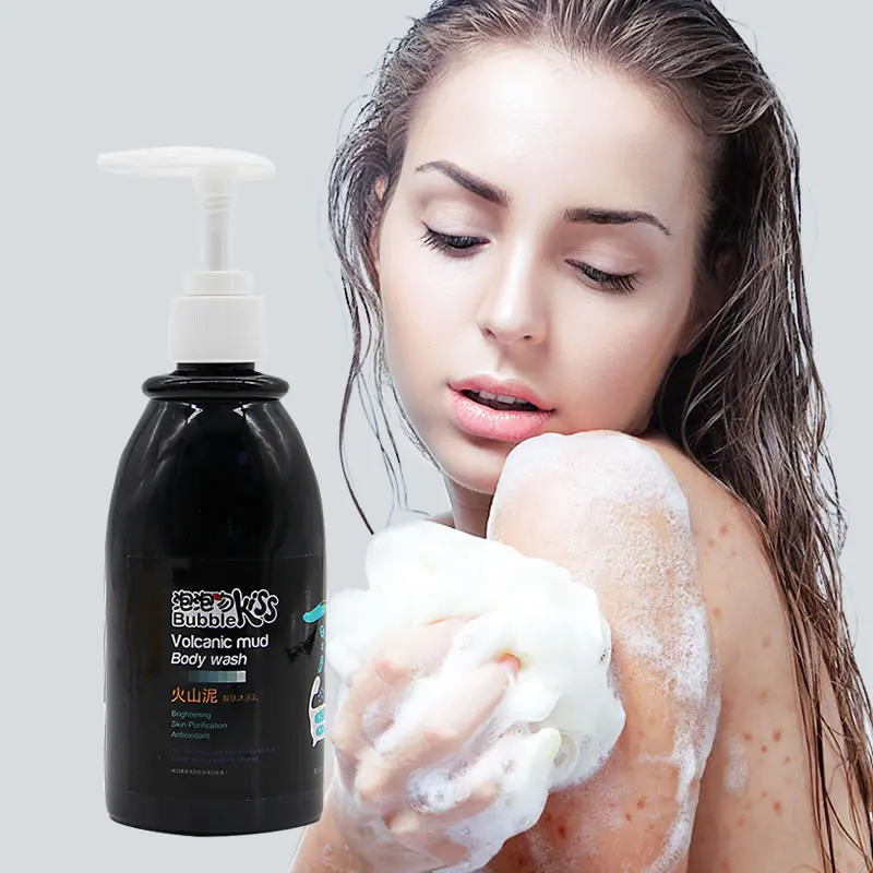 
Body Wash Wholesale Cheap Organic Natural Charcoal Deep Cleaning Pore Peeling Off Skin Whitening Volcanic Mud Shower Gel 