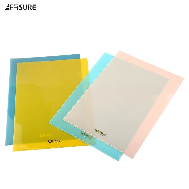 Popular Wholesale Custom Size Cheap PP PVC L Shape Folder Transparent Document File