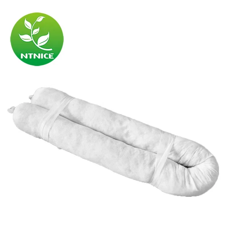 White Oil Absorbent Socks Workplace Safety Pad for Spillage Cleanup Factory Price