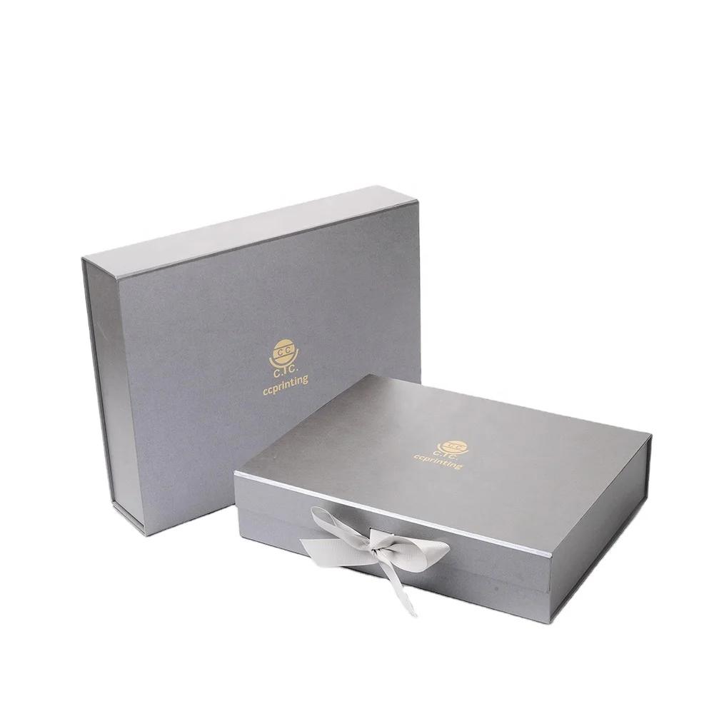 Wholesale Silver Luxury Custom Magnet Folding Gift Paper Packaging Box
