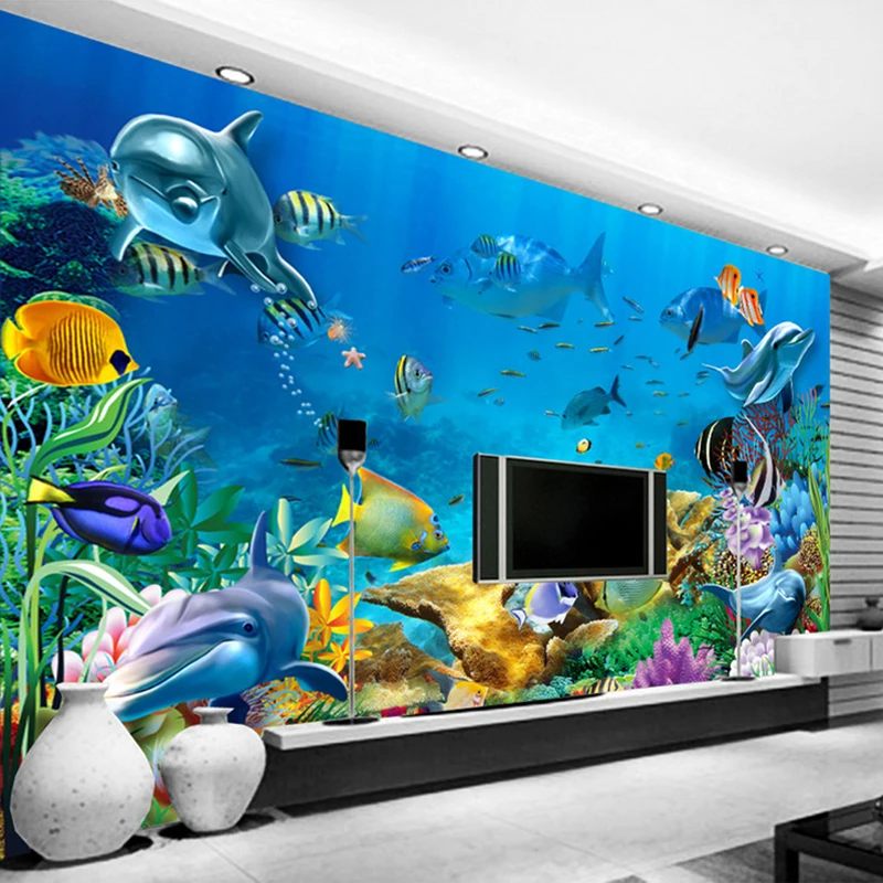 Underwater World Custom 3D Wallpaper Murals Wall Papers Home Decor Living Room Sofa TV Backdrop Wall Decorative Photo Wallpaper