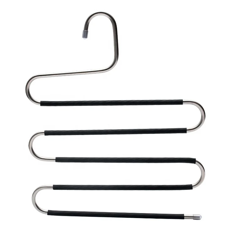 LM2031-B  Multifunction 5 layer S shape space saving cloth hanger,strong metal clothes scarf pants hanger