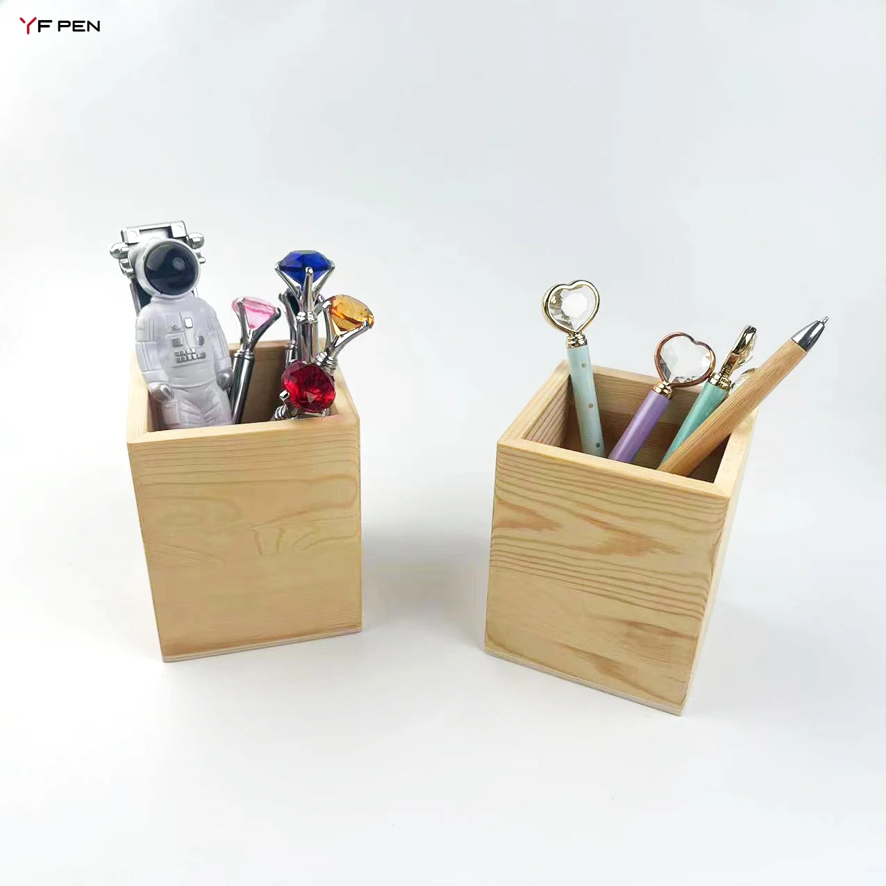 Desk desktop table stationery single stand office Natural material Wood pen holder desk organizer for stand
