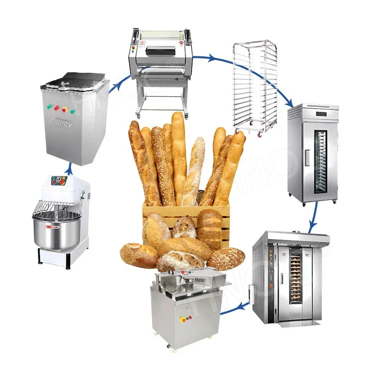 HNOC French Crisp Bread Baking Maker Machine Toast Chocolate Line Complete Set for Electric Full Automatic