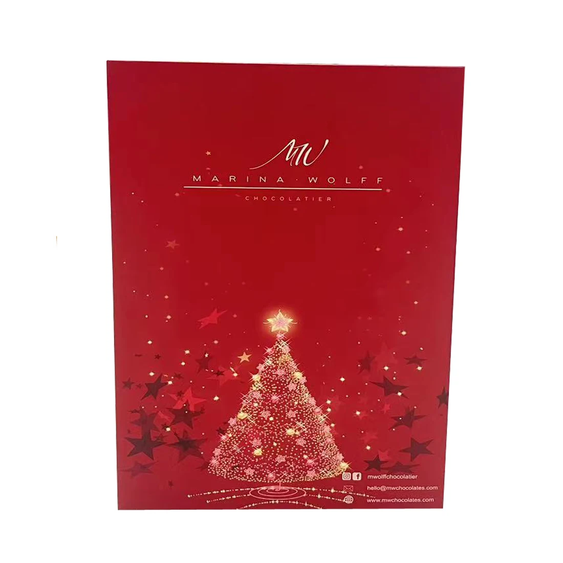 Luxury Christmas Favor Custom 24 Days Advent Calendar Boxes Red Large Packaging Gift Blind Box