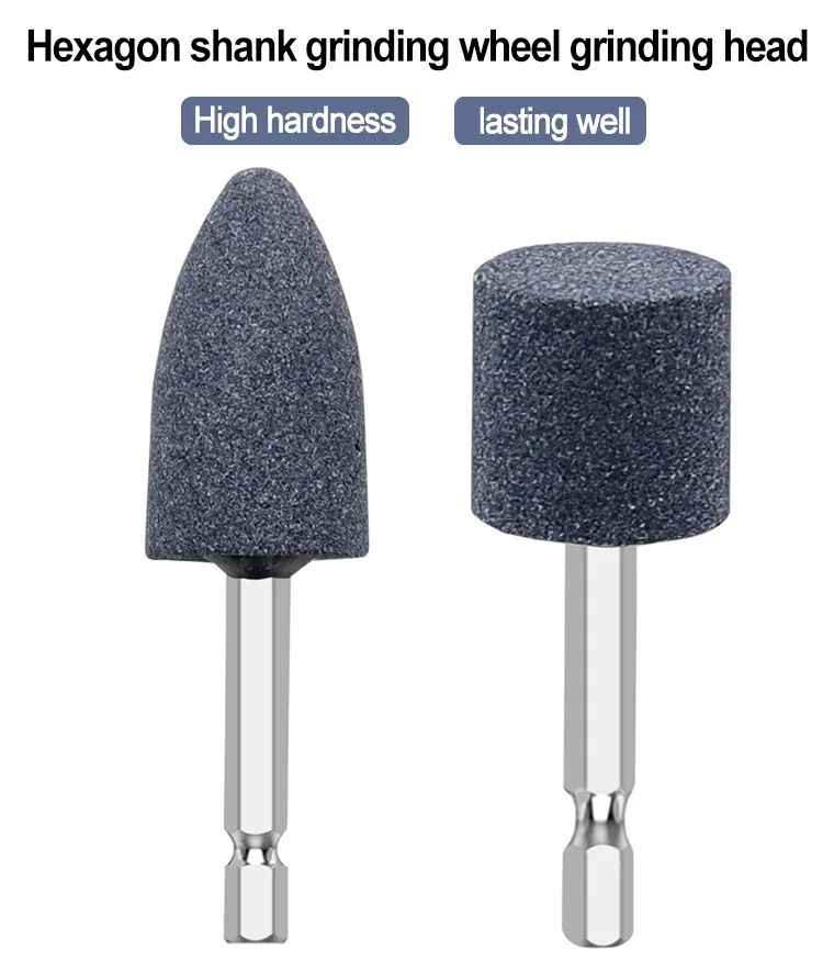 6.3mm*24mm tapered grinding wheel with hexagonal handle brown corundum polishing wheel grinding head electric rotating tool