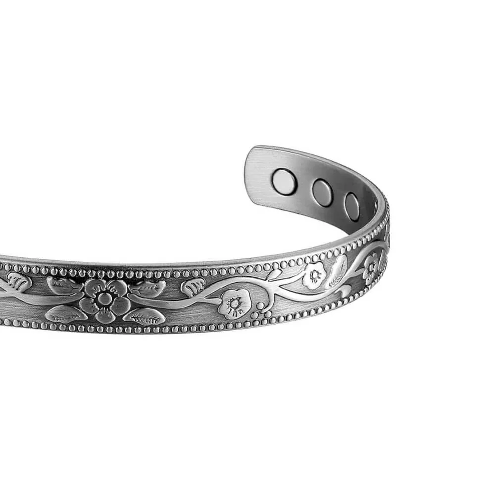 New Design Copper Ring Bracelet For Arthritis Women Silver Plating Simple Style Improve Sleeping Magnetic Couple Bracelet