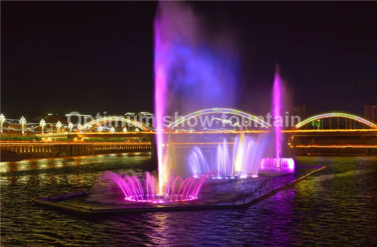
Free Design Outdoor Modern Style Led Lighted Floating Dancing Music Water Fountain Show 