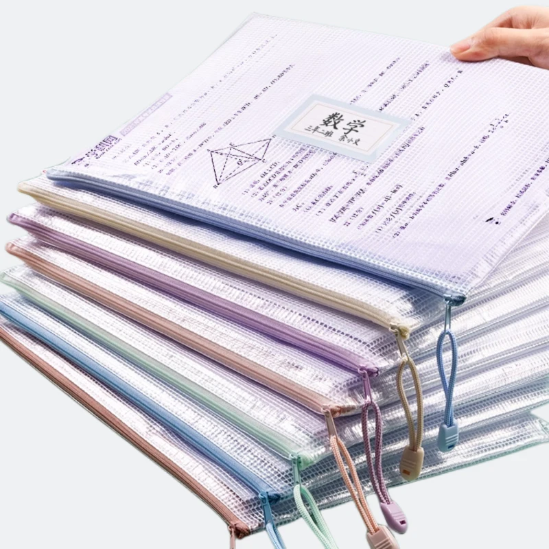 Wholesale bag supplier Custom High Quality order office A4 pvc waterproof file folder bag document zipper storage bag with logo