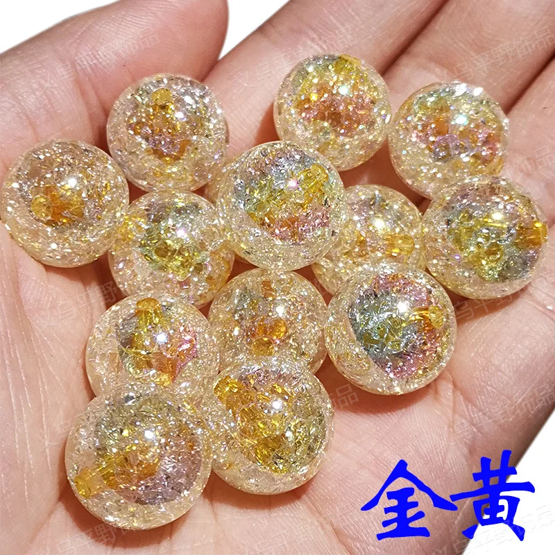 Exploding Sparkle Colorful Loose Broken uv print acrylic plastic lucite beads for bag making