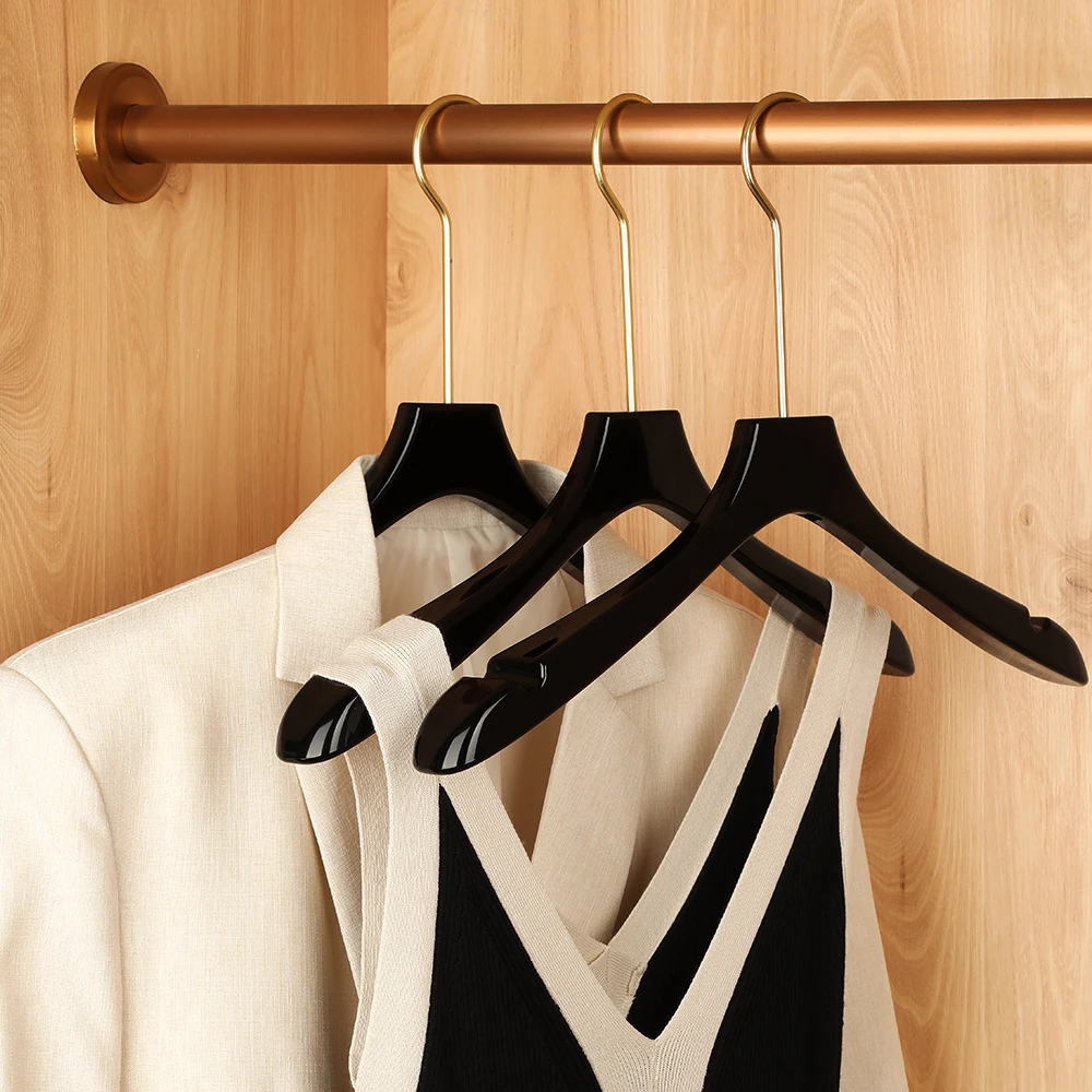 LINDON OEM Custom Adult Luxury Quality Black Acrylic Coat Hanger for Clothes