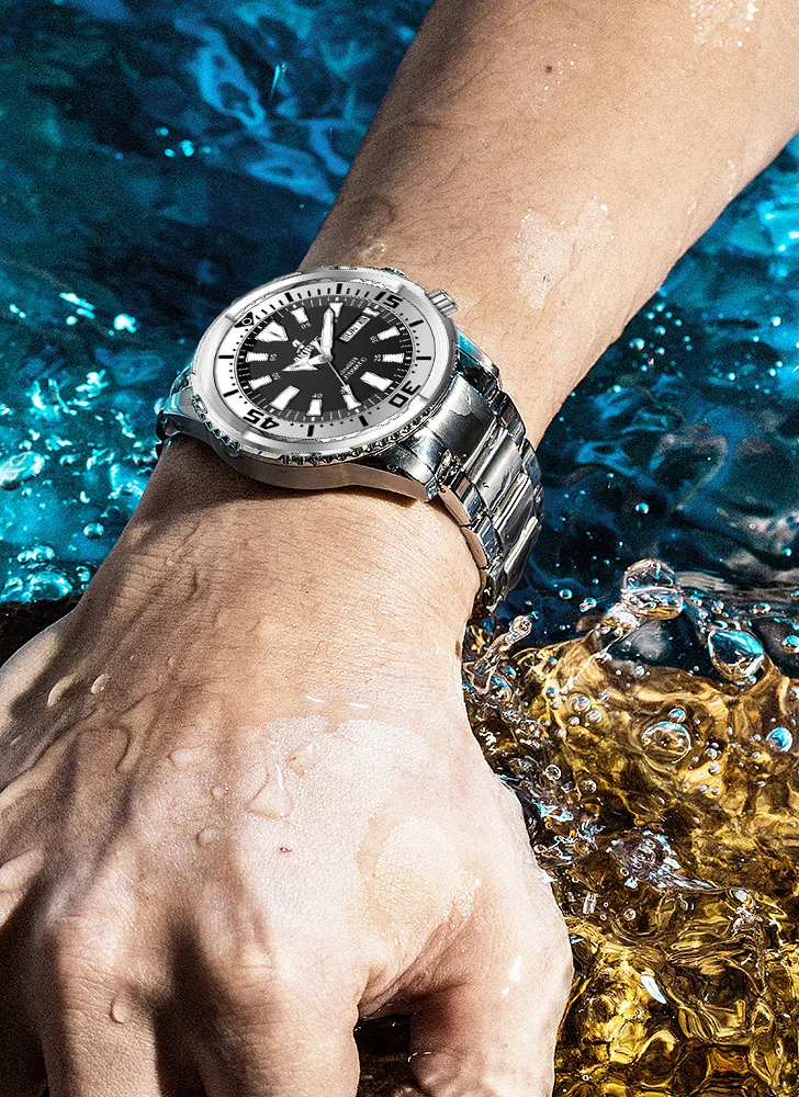 Customized Logo Mechanical Sapphire Crystal Nh35 Diver 200m Waterproof Low Moq Watch