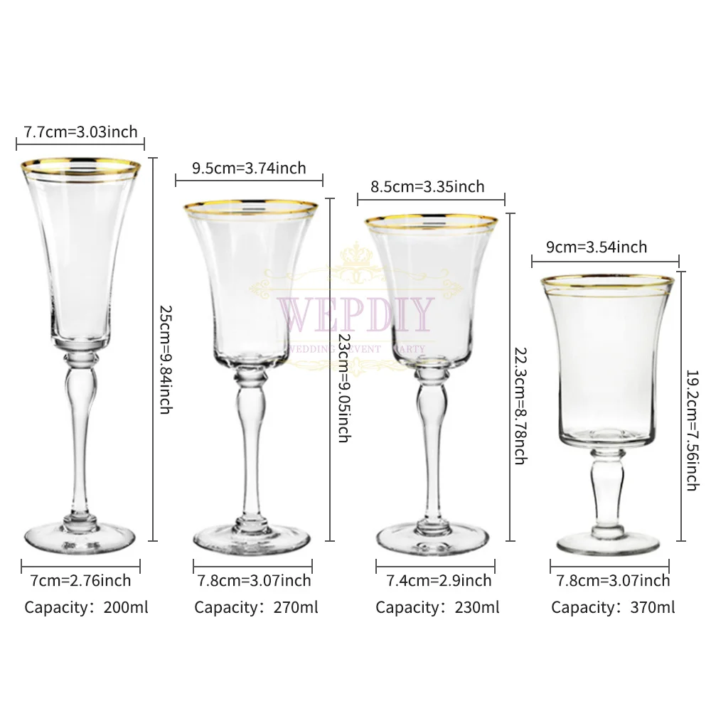 European Hot Event Wine Glasses Set Customize Wine Glasses Set Of 6 For Wedding Party