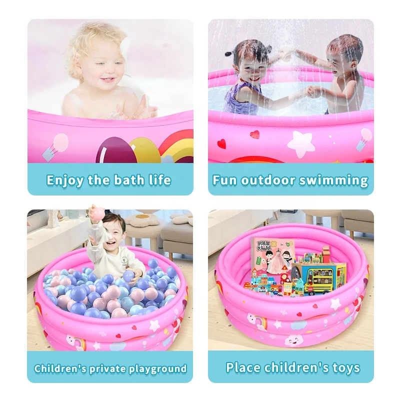 Wholesale High Quality PVC Inflatable Swimming Pool 3 Tubes Outdoor Inflatable Swimming Pool For Kids