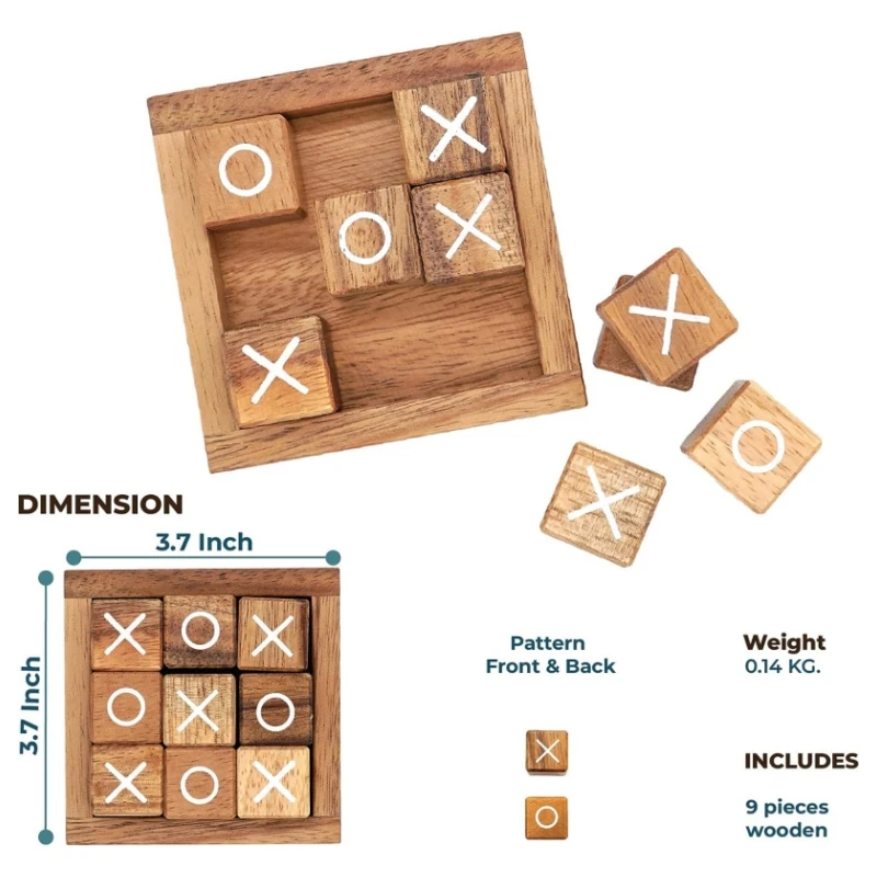 Деревянная семейная игровая комната Декор на заказ кубики Tac Toe деревянные настольные игры для детей и взрослых