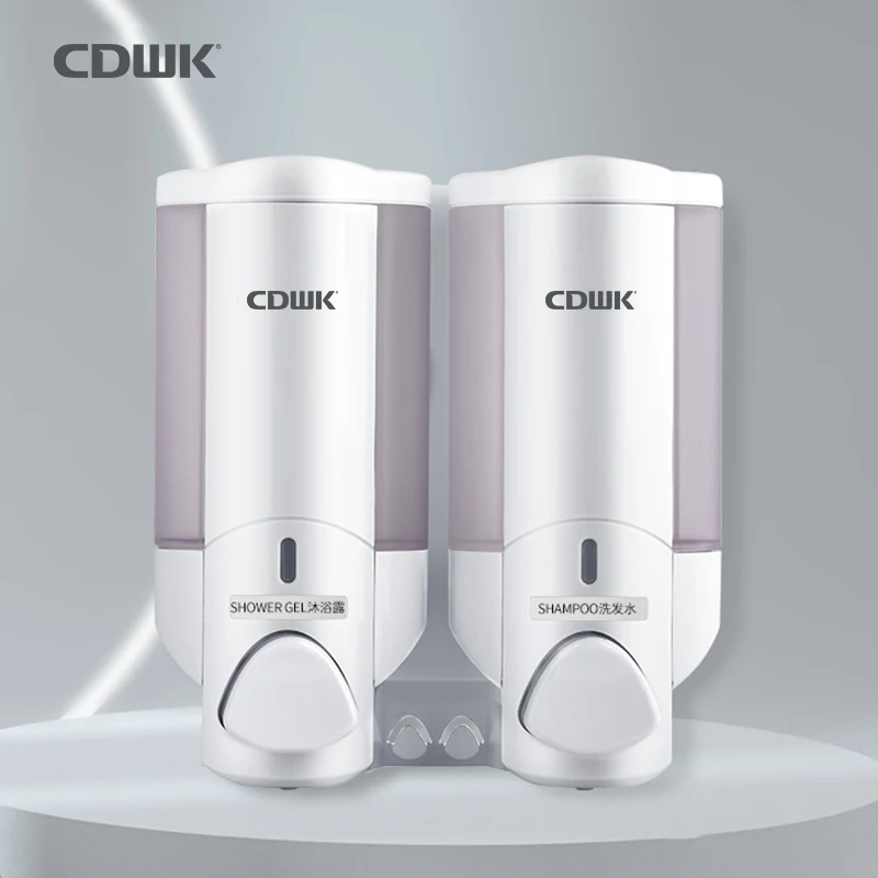 CDWK 200ML*2 ABS plastic liquid soap dispenser bottle shampoo dispenser for shower wall