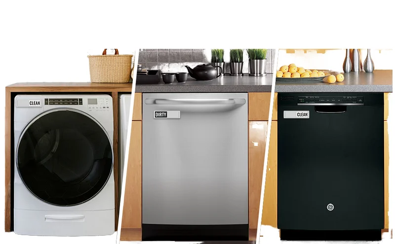 Custom Clean Dirty Dishwasher Magnet with Slide Indicator Non-Scratch Double Sided Stickers for Kitchen