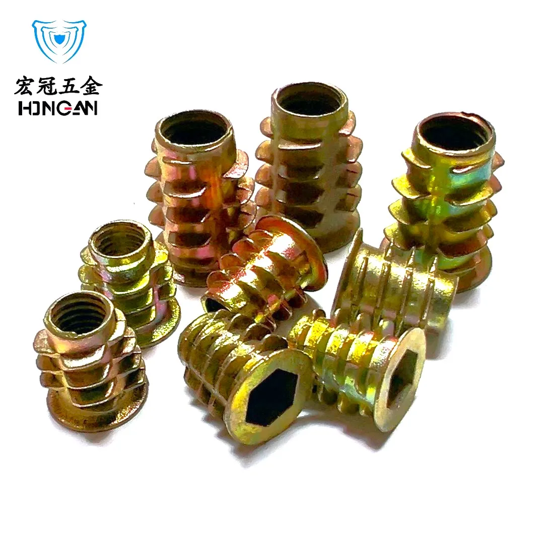 M6-M8 Countersunk Hexagonal Trapezoidal Nut for Kitchen Solid Wood Furniture Embedded Internal & External Teeth Nut